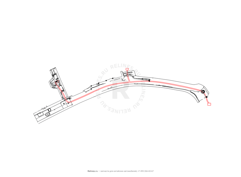 Запчасти Great Wall Hover H3 Поколение I — рестайлинг (2014) 2.0л, турбо, 4×4 — Проводка крыши — схема