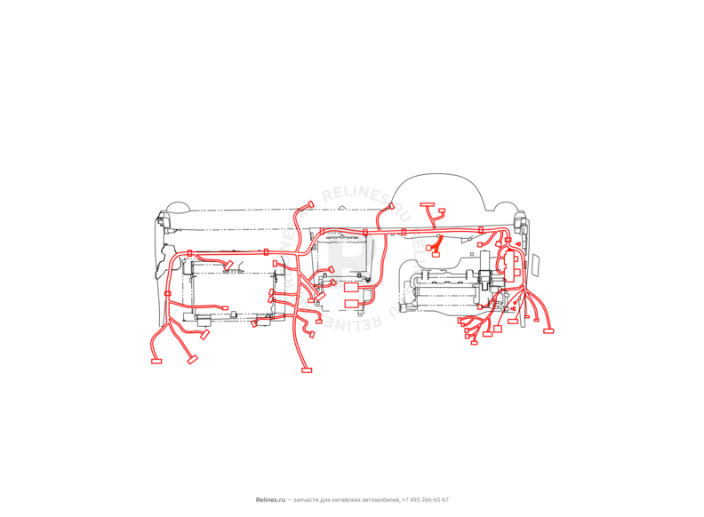 Запчасти Great Wall Hover H3 Поколение I — рестайлинг (2014) 2.0л, турбо, 4×4 — Проводка панели приборов (торпедо) (2) — схема