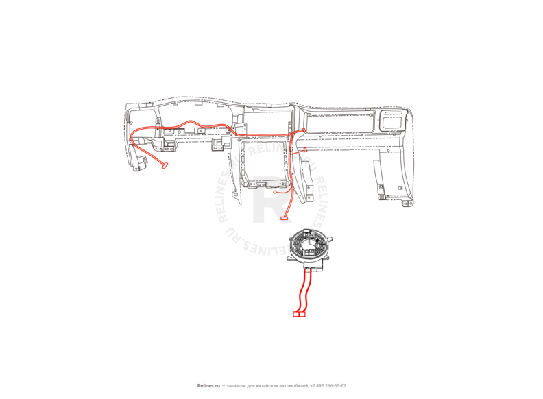 Запчасти Great Wall Hover H3 Поколение I — рестайлинг (2014) 2.0л, турбо, 4×4 — Проводка подушек безопасности — схема