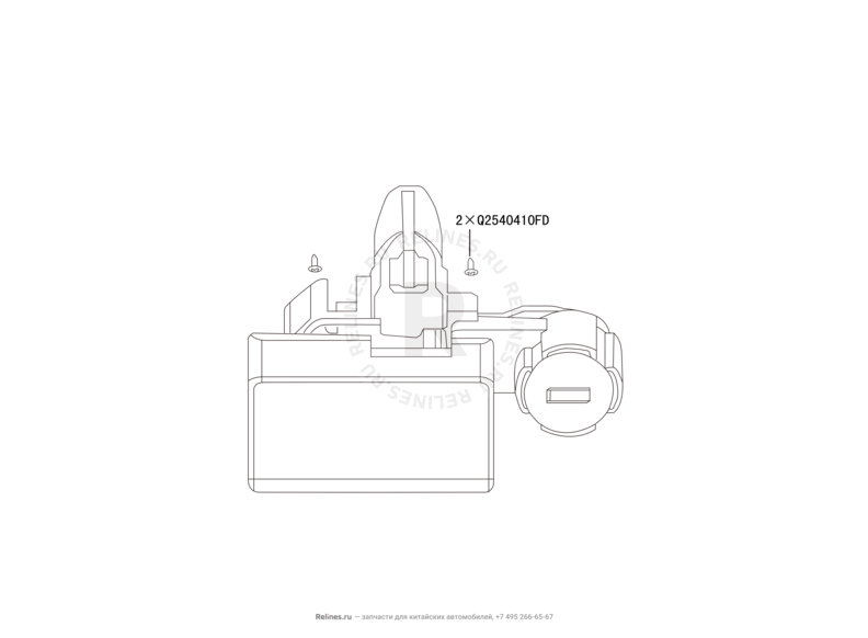 Запчасти Great Wall Hover H3 Поколение I — рестайлинг (2014) 2.0л, турбо, 4×4 — Замок перчаточного ящика (бардачка) — схема