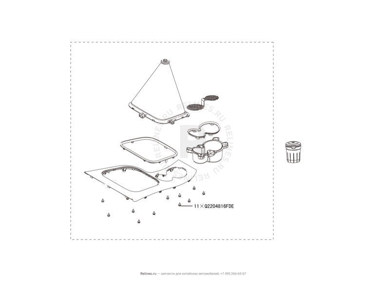 Запчасти Great Wall Hover H3 Поколение I — рестайлинг (2014) 2.0л, турбо, 4×4 — Центральный тоннель (консоль) (2) — схема