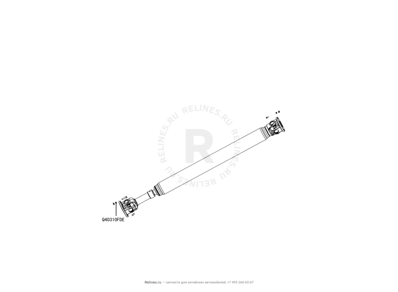 Запчасти Great Wall Hover H3 Поколение I — рестайлинг (2014) 2.0л, турбо, 4×4 — Вал карданный задний — схема