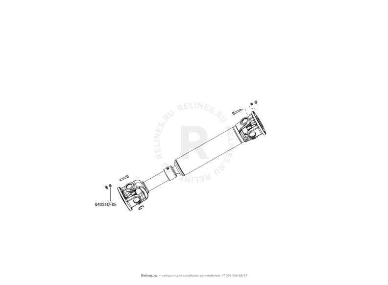 Запчасти Great Wall Hover H3 Поколение I — рестайлинг (2014) 2.0л, турбо, 4×4 — Вал карданный передний — схема