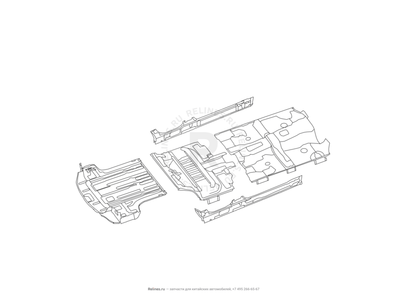 Усилители порогов и панель пола (1) Great Wall Hover H3 — схема