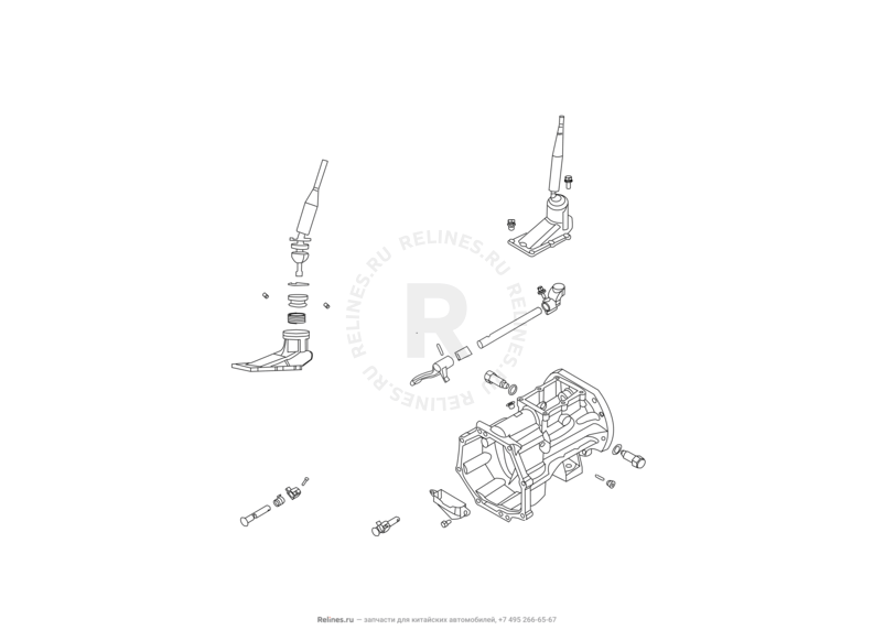 Запчасти Great Wall Hover H3 Поколение I (2010) 2.4л, 4×4 — Трансмиссия (коробка переключения передач, КПП) (2) — схема