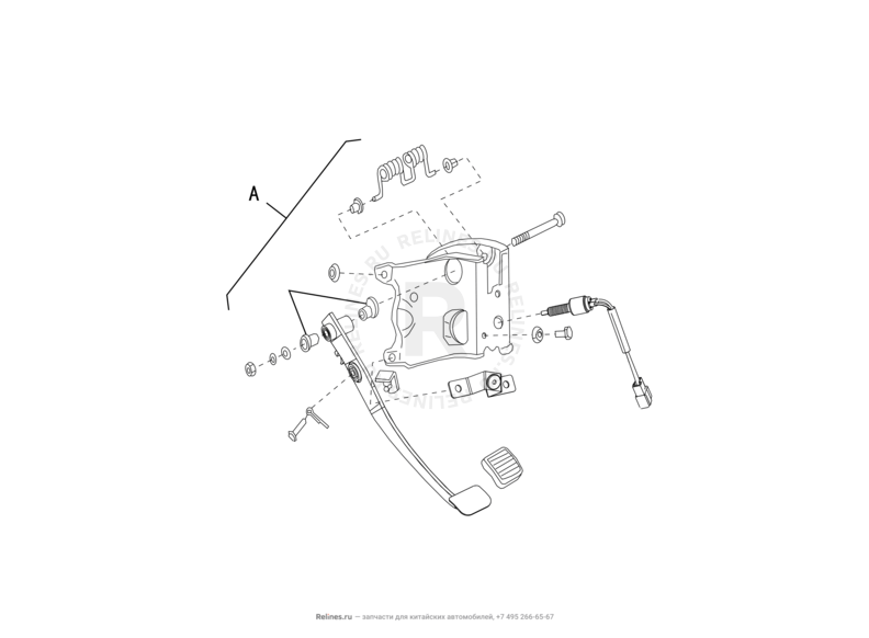Запчасти Great Wall Hover H5 Поколение I (2010) 2.0л, дизель, 4x4, МКПП — Механизм управления сцеплением — схема
