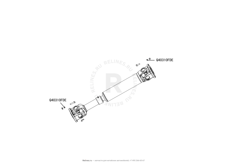 Запчасти Great Wall Hover H5 Поколение I (2010) 2.0л, дизель, 4x4, МКПП — Вал карданный передний — схема