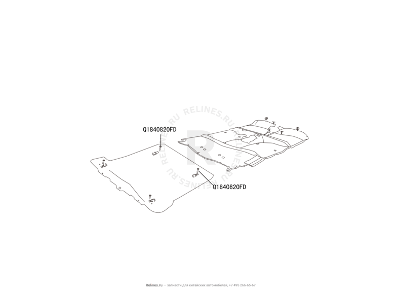 Обшивка (ковер) пола (2) Great Wall Hover H5 — схема