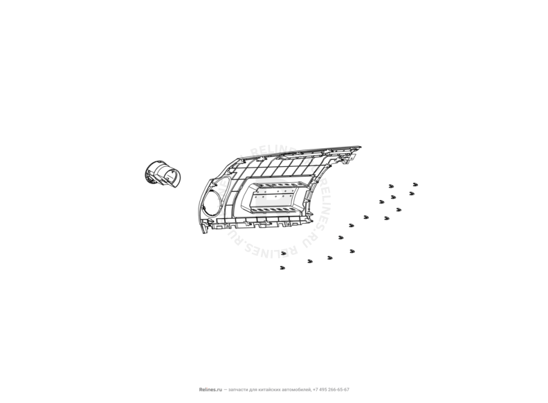 Запчасти Great Wall Hover H3 Поколение I (2010) 2.4л, 4×4 — Передняя панель (торпедо) (6) — схема