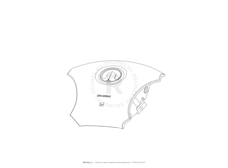 Запчасти Great Wall Hover H3 Поколение I — рестайлинг (2014) 2.0л, турбо, 4×4 — Подушка безопасности водителя (Airbag) — схема