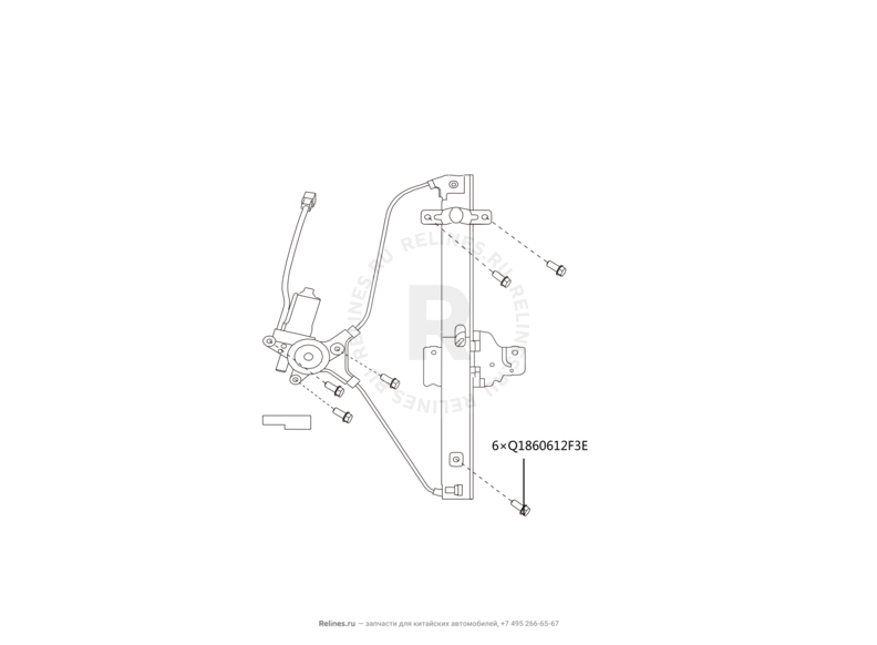 Запчасти Great Wall Hover H3 Поколение I (2010) 2.4л, 4×4 — Стеклоподъемники (NEW TRIM) (2) — схема