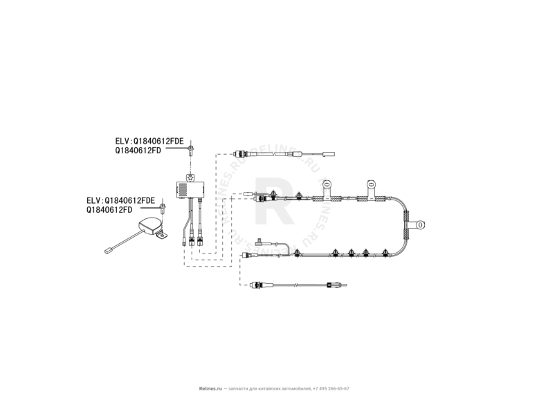 Запчасти Great Wall Hover H3 Поколение I — рестайлинг (2014) 2.0л, турбо, 4×4 — Антенна — схема