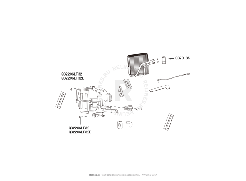Запчасти Great Wall Hover H3 Поколение I — рестайлинг (2014) 2.0л, турбо, 4×4 — Испаритель — схема