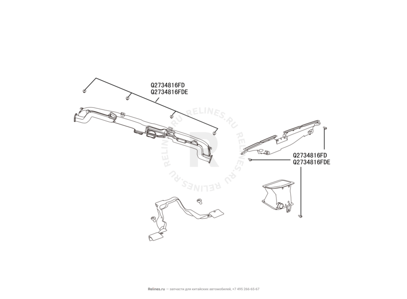 Запчасти Great Wall Hover H5 Поколение I (2010) 2.0л, дизель, 4x4, АКПП — Воздуховоды — схема