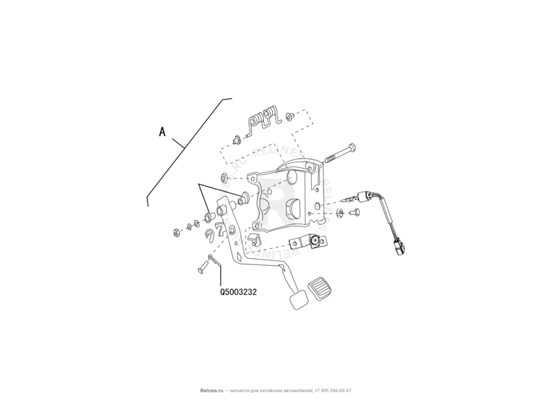 Запчасти Great Wall Hover H3 Поколение I — рестайлинг (2014) 2.0л, турбо, 4×4 — Механизм управления сцеплением — схема