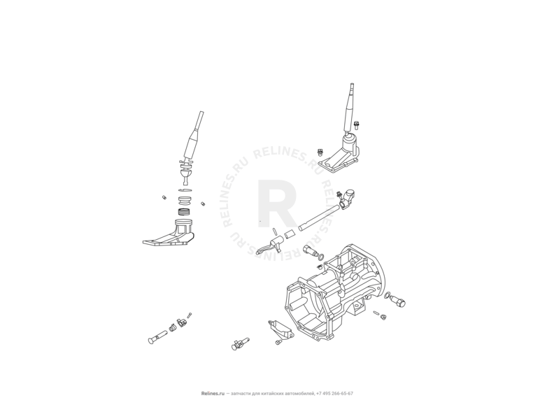 Запчасти Great Wall Hover H3 Поколение I (2010) 2.0л, 4×4 — Трансмиссия (коробка переключения передач, КПП) (2) — схема