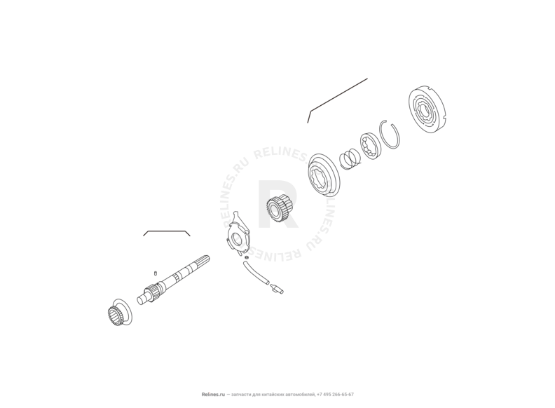 Запчасти Great Wall Hover H3 Поколение I (2010) 2.0л, 4×4 — Раздаточная коробка (2) — схема