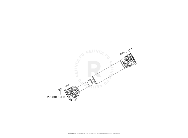 Запчасти Great Wall Hover H5 Поколение I (2010) 2.4л, бензин, 4x4, МКПП — Вал карданный передний — схема