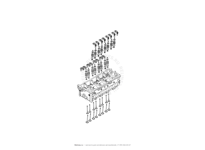 Запчасти Great Wall Hover H5 Поколение I (2010) 2.0л, дизель, 4x4, АКПП — Клапанный механизм ГРМ — схема