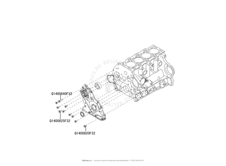 Запчасти Great Wall Hover H5 Поколение I (2010) 2.0л, дизель, 4x4, АКПП — Масляный насос — схема
