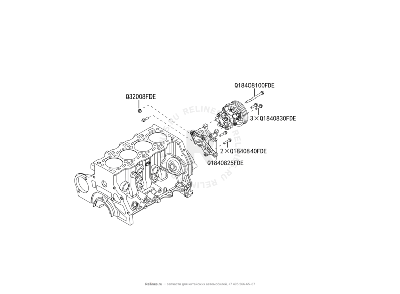 Запчасти Great Wall Hover H5 Поколение I (2010) 2.0л, дизель, 4x4, АКПП — Насос гидроусилителя (ГУР) — схема