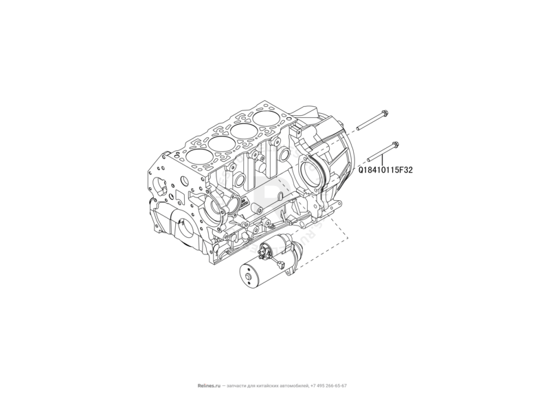 Запчасти Great Wall Hover H5 Поколение I (2010) 2.0л, дизель, 4x4, МКПП — Стартер — схема