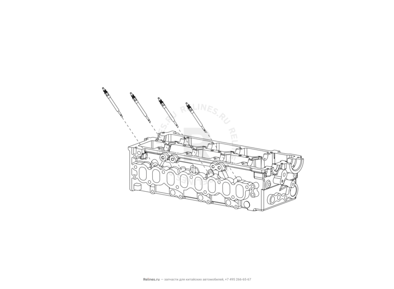 Запчасти Great Wall Hover H5 Поколение I (2010) 2.0л, дизель, 4x4, МКПП — Свеча накаливания дизель — схема
