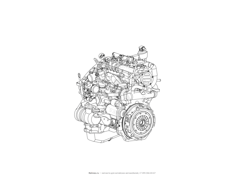 Запчасти Great Wall Hover H5 Поколение I (2010) 2.0л, дизель, 4x4, МКПП — Двигатель в сборе — схема