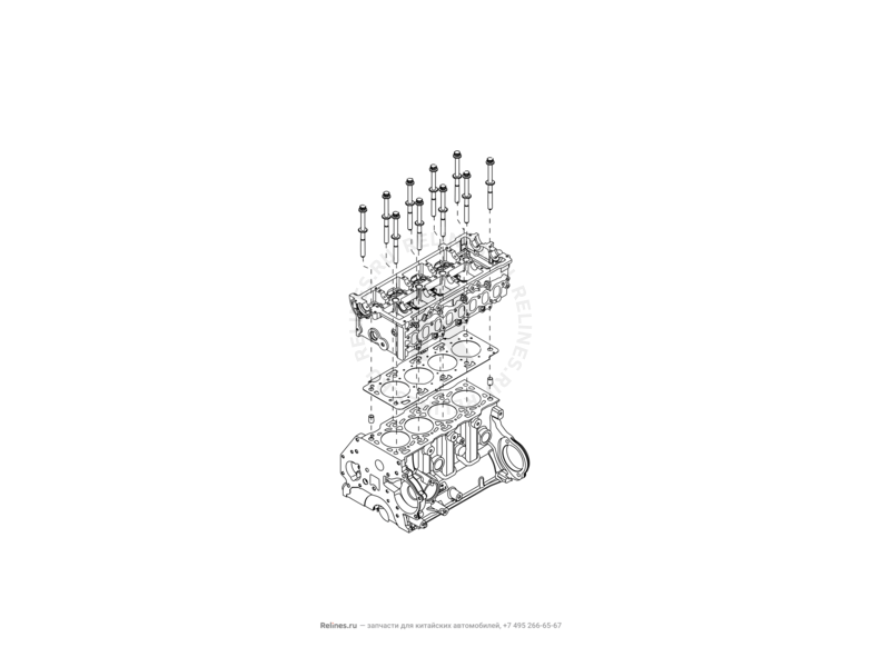 Запчасти Great Wall Hover H5 Поколение I (2010) 2.0л, дизель, 4x4, АКПП — Головка блока цилиндров и клапанная крышка (2) — схема