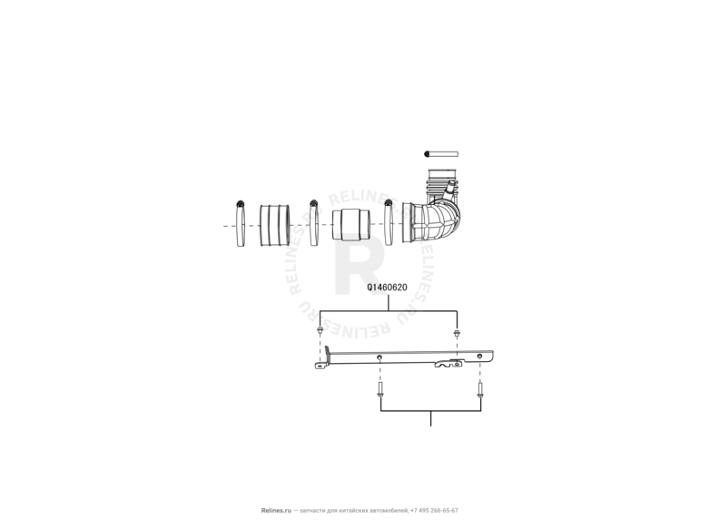Запчасти Great Wall Hover H5 Поколение I (2010) 2.0л, дизель, 4x4, МКПП — Воздушный фильтр и корпус — схема
