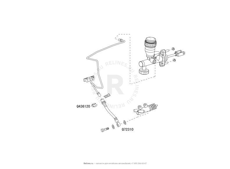 Запчасти Great Wall Hover H5 Поколение I (2010) 2.0л, дизель, 4x4, МКПП — Сцепление и механизм управления сцеплением — схема