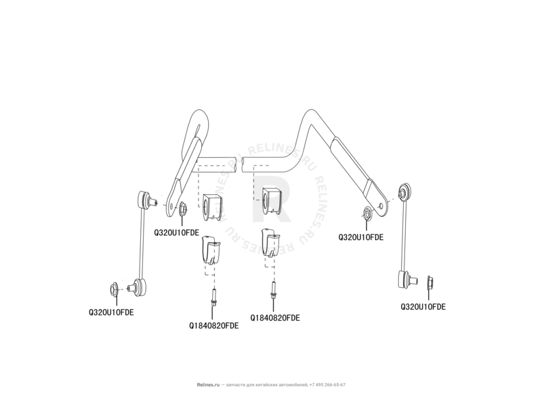 Запчасти Great Wall Hover H5 Поколение I (2010) 2.0л, дизель, 4x4, АКПП — Стабилизатор поперечной устойчивости передний — схема