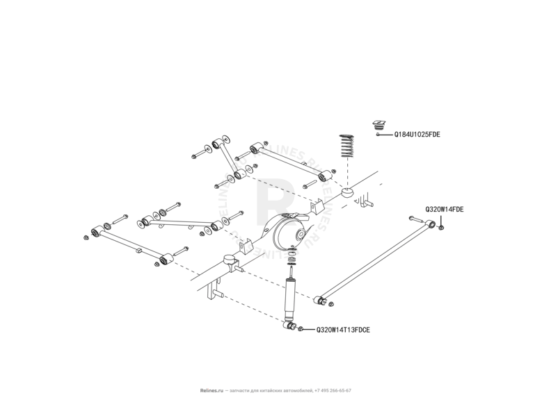 Запчасти Great Wall Hover H5 Поколение I (2010) 2.0л, дизель, 4x4, МКПП — Задняя подвеска — схема
