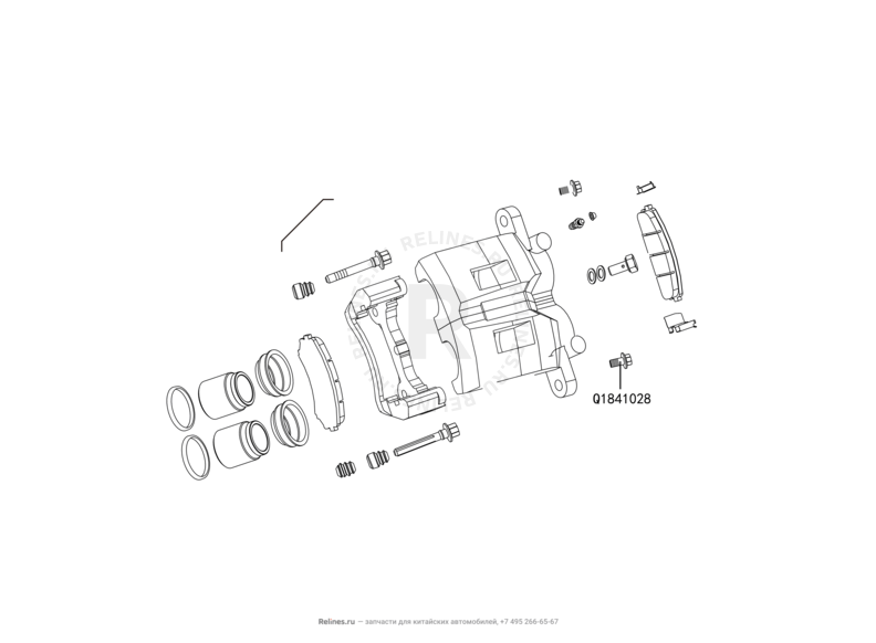 Запчасти Great Wall Hover H3 Поколение I — рестайлинг (2014) 2.0л, турбо, 4×4 — Передний тормоз — схема