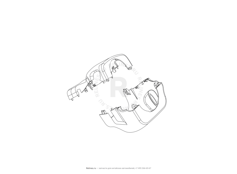 Запчасти Great Wall Hover H3 Поколение I — рестайлинг (2014) 2.0л, турбо, 4×4 — Накладка рулевой колонки — схема
