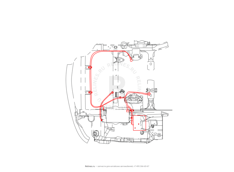 Запчасти Great Wall Hover H5 Поколение I (2010) 2.0л, дизель, 4x4, МКПП — Проводка моторного отсека — схема