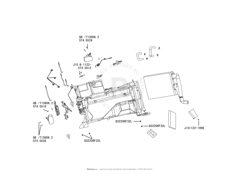 Запчасти Great Wall Hover H5 Поколение I (2010) 2.0л, дизель, 4x4, МКПП — Отопитель салона — схема