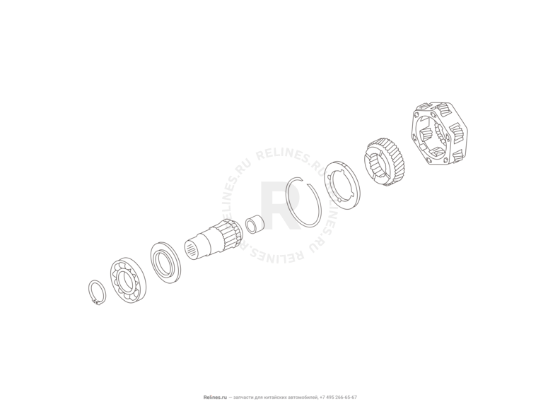 Запчасти Great Wall Hover H5 Поколение I (2010) 2.0л, дизель, 4x4, МКПП — Раздаточная коробка (1) — схема