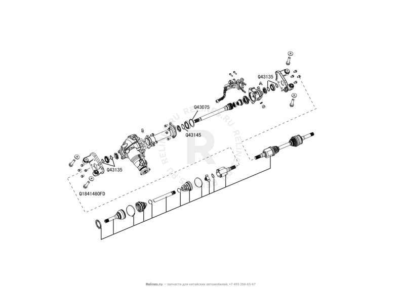 Запчасти Great Wall Hover H5 Поколение I (2010) 2.0л, дизель, 4x4, АКПП — Дифференциал и редуктор переднего моста — схема