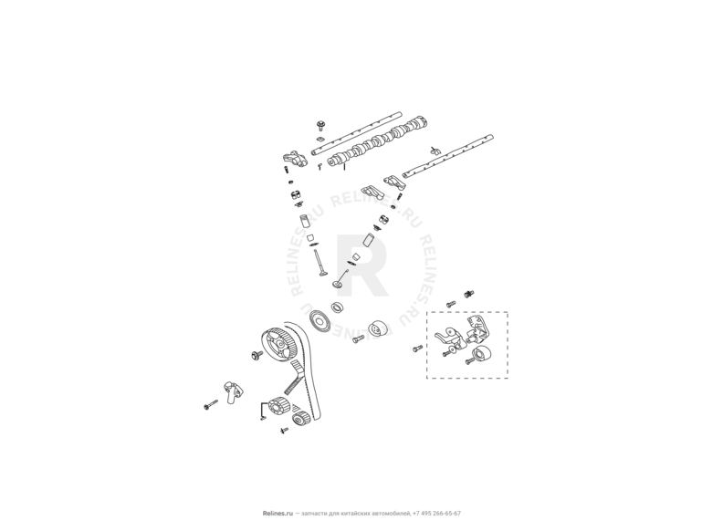 Запчасти Great Wall Hover H3 Поколение I (2010) 2.0л, 4×4 — Клапанный механизм ГРМ — схема