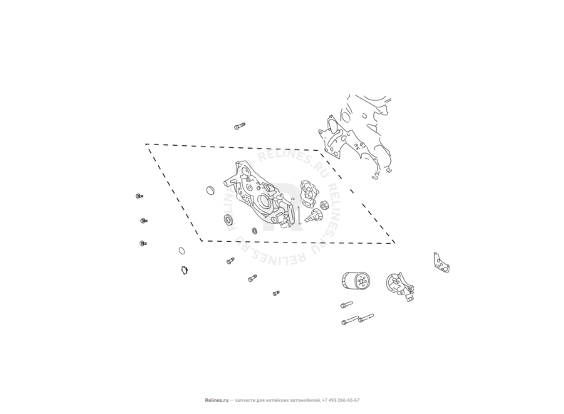 Запчасти Great Wall Hover H3 Поколение I (2010) 2.0л, 4×4 — Масляный насос и фильтр — схема