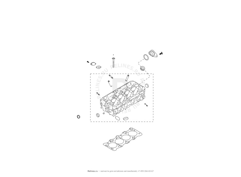 Запчасти Great Wall Hover H3 Поколение I (2010) 2.0л, 4×4 — Головка блока цилиндров — схема