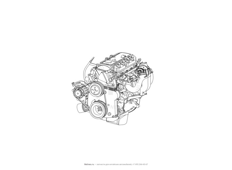 Запчасти Great Wall Hover H3 Поколение I (2010) 2.0л, 4×4 — Двигатель в сборе — схема