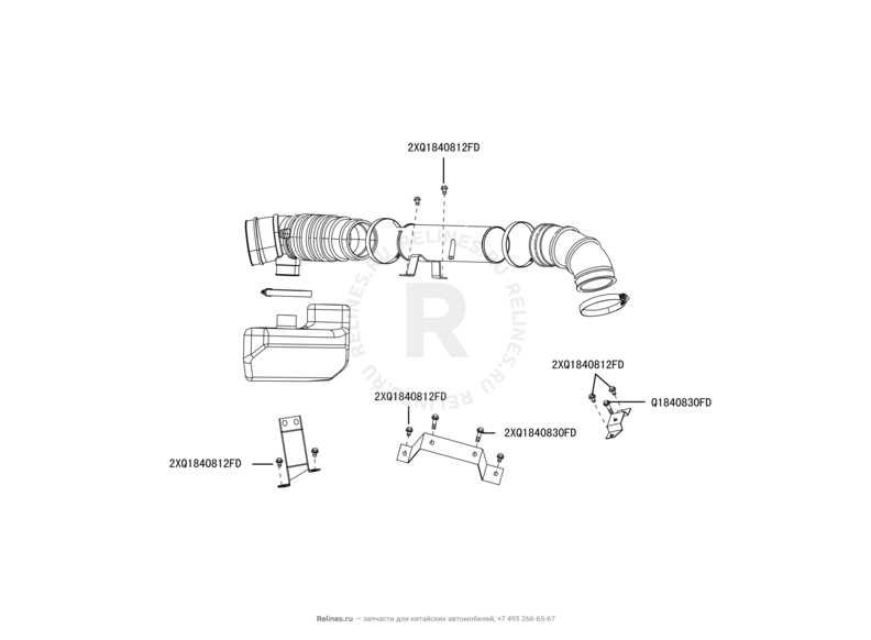 Воздушный фильтр и корпус Great Wall Hover H3 — схема