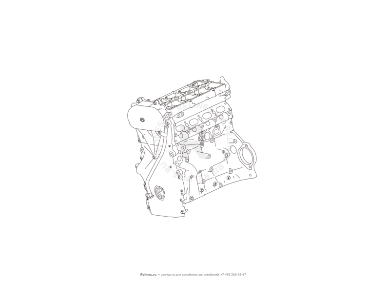 Запчасти Haval H9 Поколение I (2014) Бензин — Двигатель в сборе, без навесного оборудования — схема