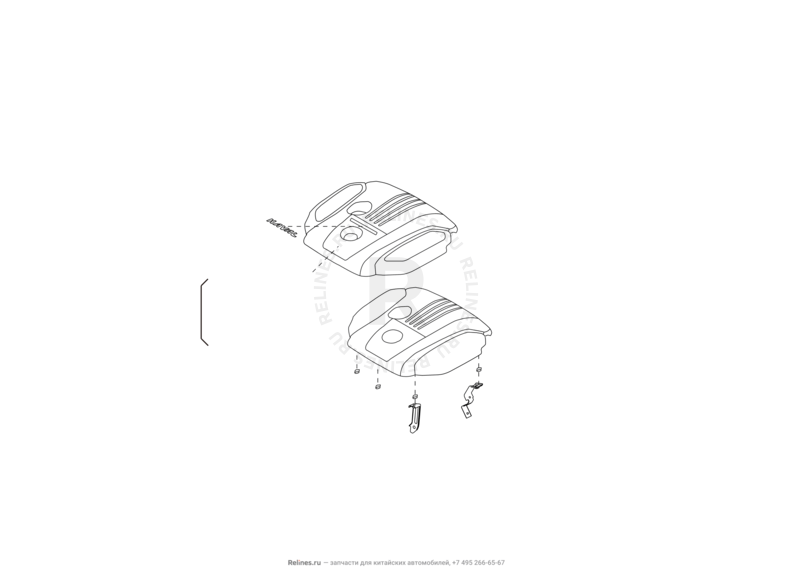 Запчасти Haval H9 Поколение I (2014) Бензин — Плита верхняя (декоративная крышка) двигателя — схема