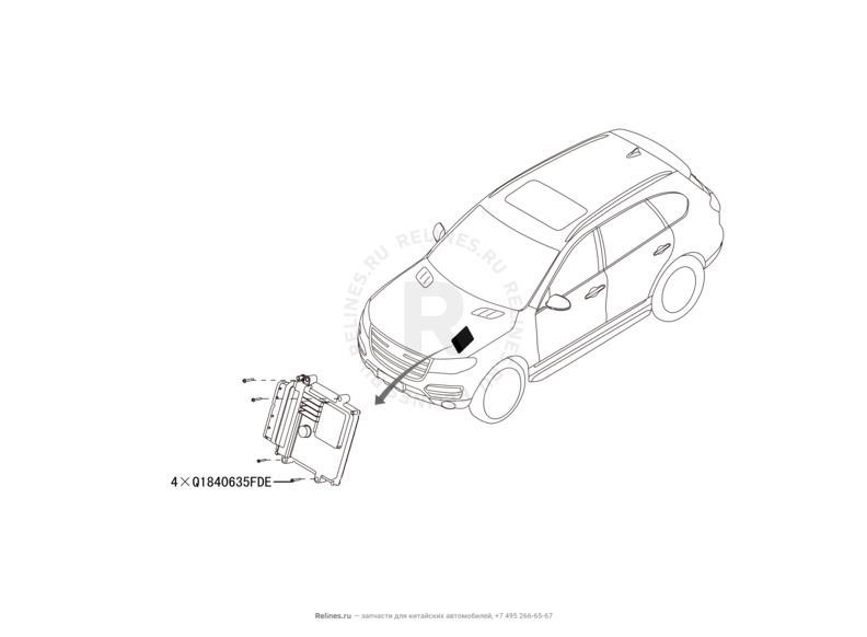 Запчасти Haval H9 Поколение I (2014) Бензин — Блок управления двигателем — схема