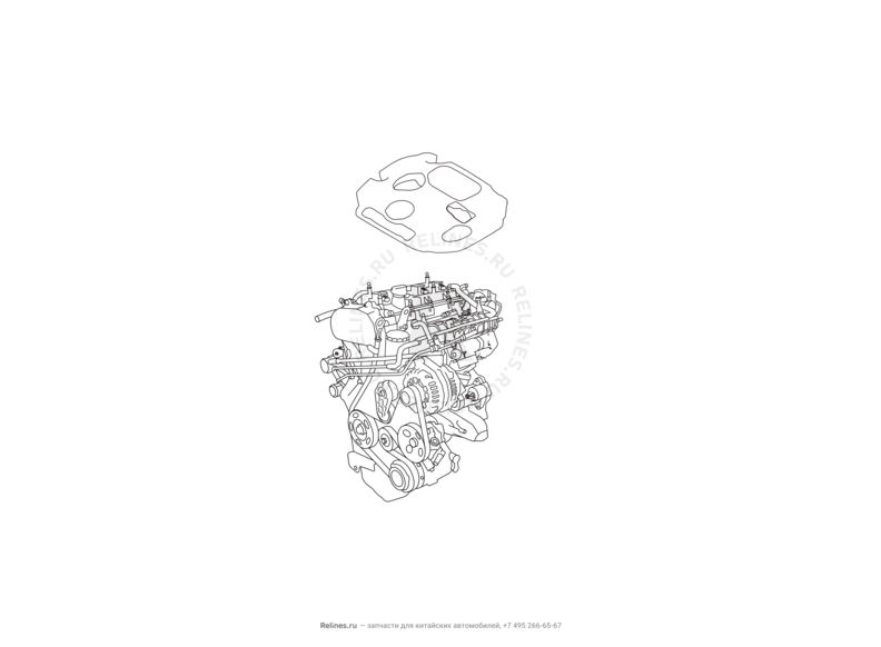 Запчасти Haval H9 Поколение I (2014) Бензин — Звукоизоляция крышки декоративной двигателя — схема