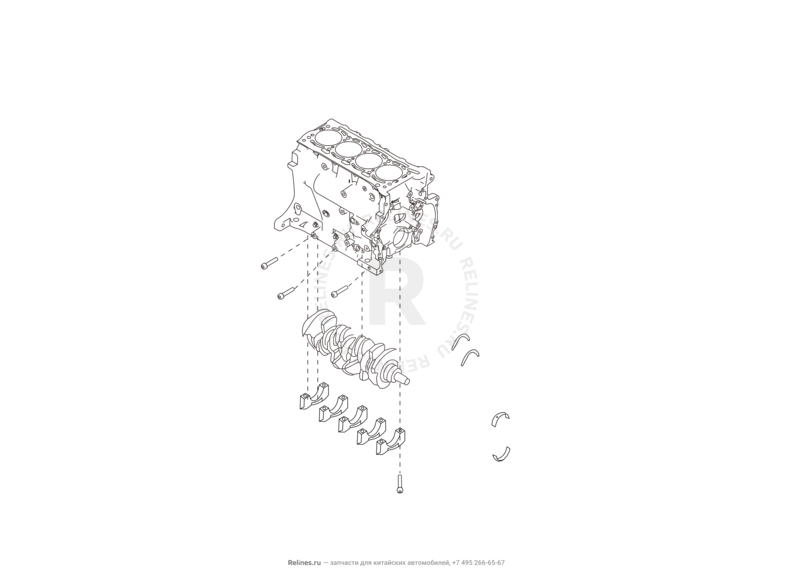 Запчасти Haval H9 Поколение I (2014) Бензин — Блок цилиндров (2) — схема