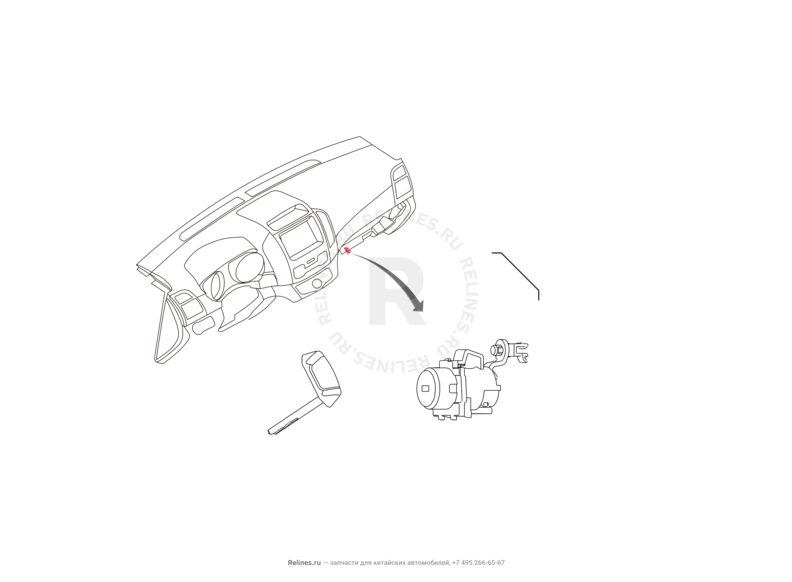 Личинка замка перчаточного ящика (бардачка) Haval H9 — схема
